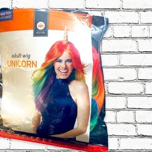 New Unicorn Rainbow Striped Wig! Adult Size